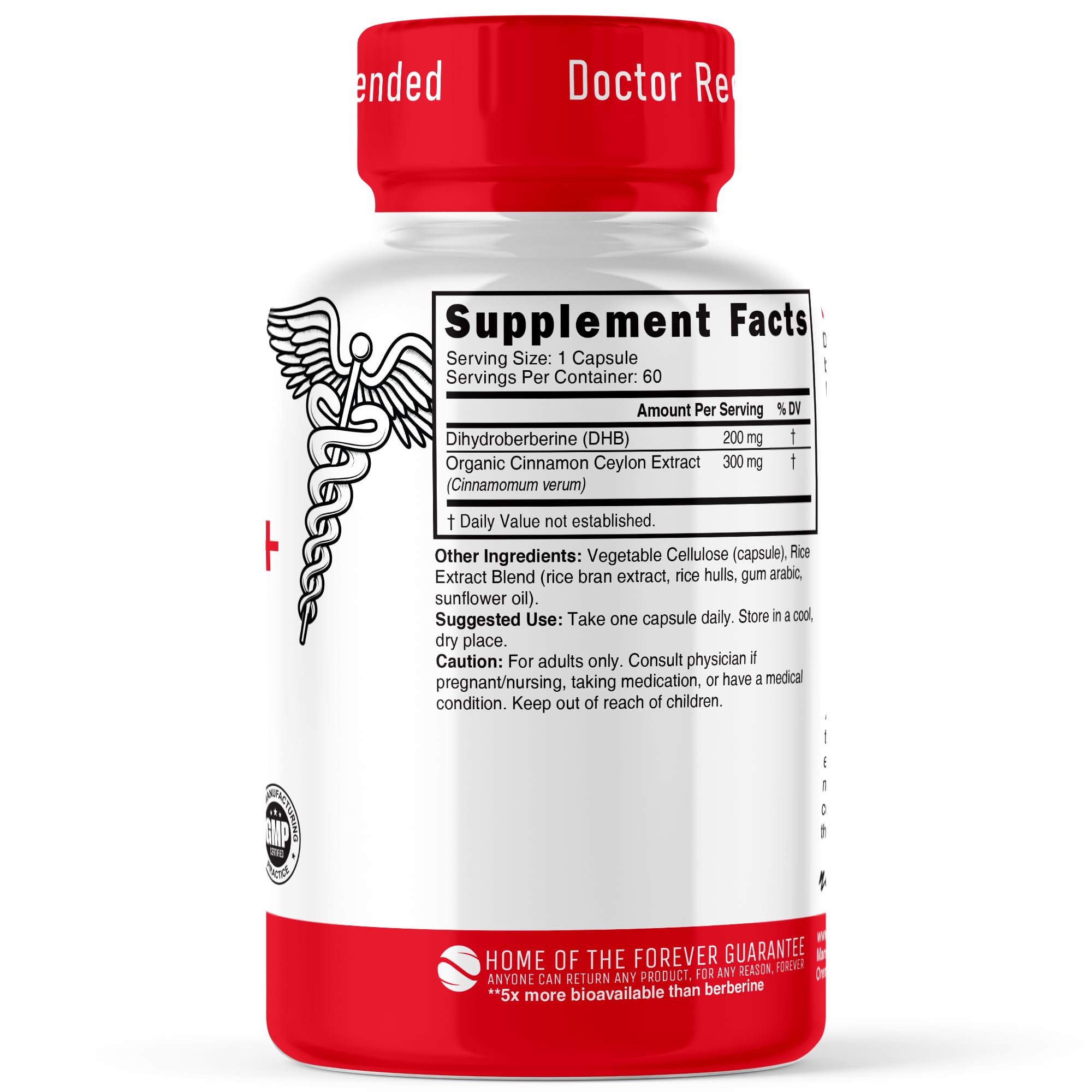 Natures Fusions Dihydroberberine supplement label details