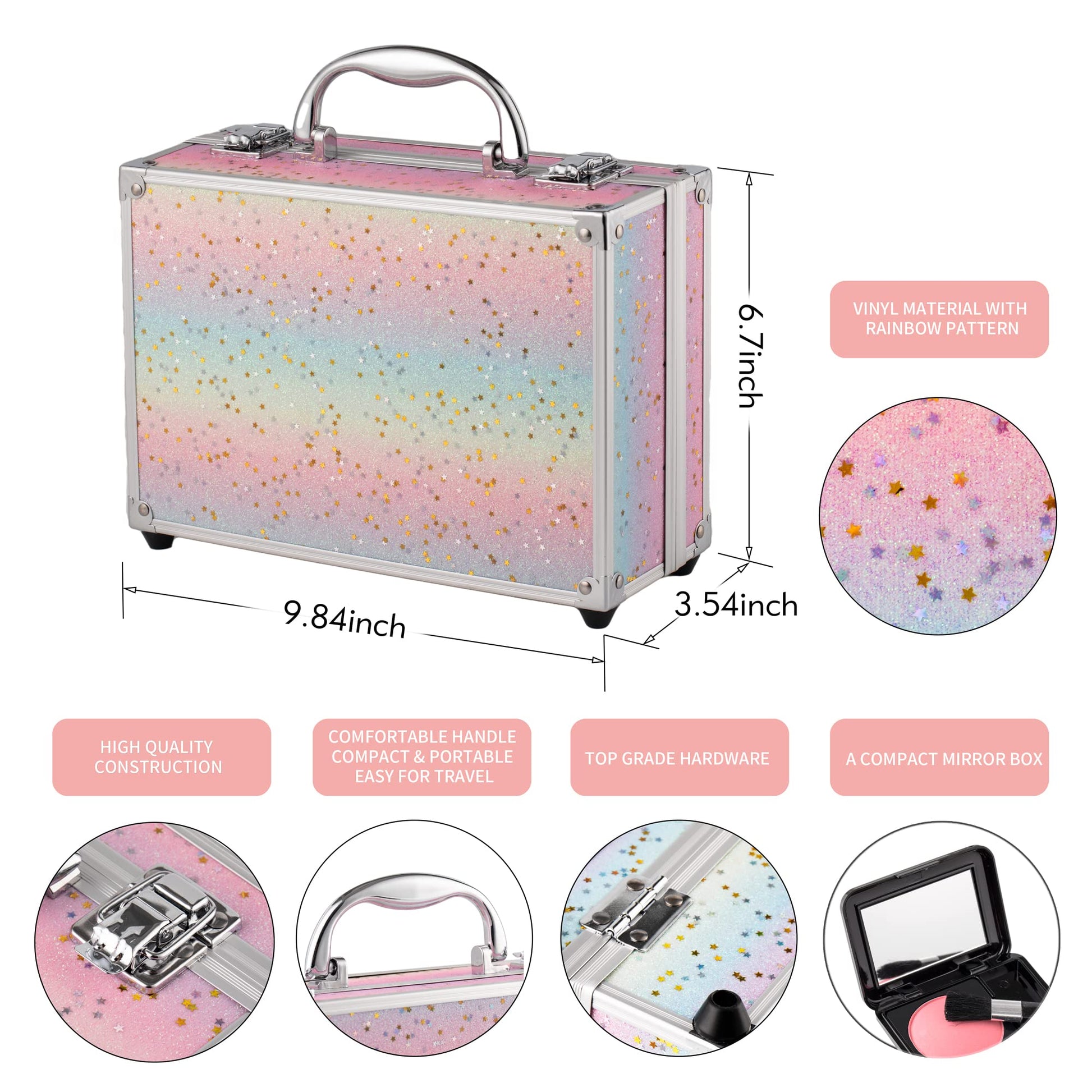 Hot Sugar All in One Cosmetics Set opened displaying eyeshadow palettes lip glosses and blushes