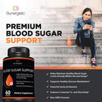 Sunergetic premium blood sugar support 60 count bottle