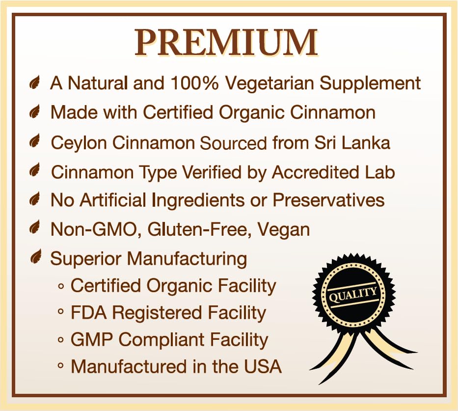 Natural Choice Botanicals True Cinnamon capsules bottle side view