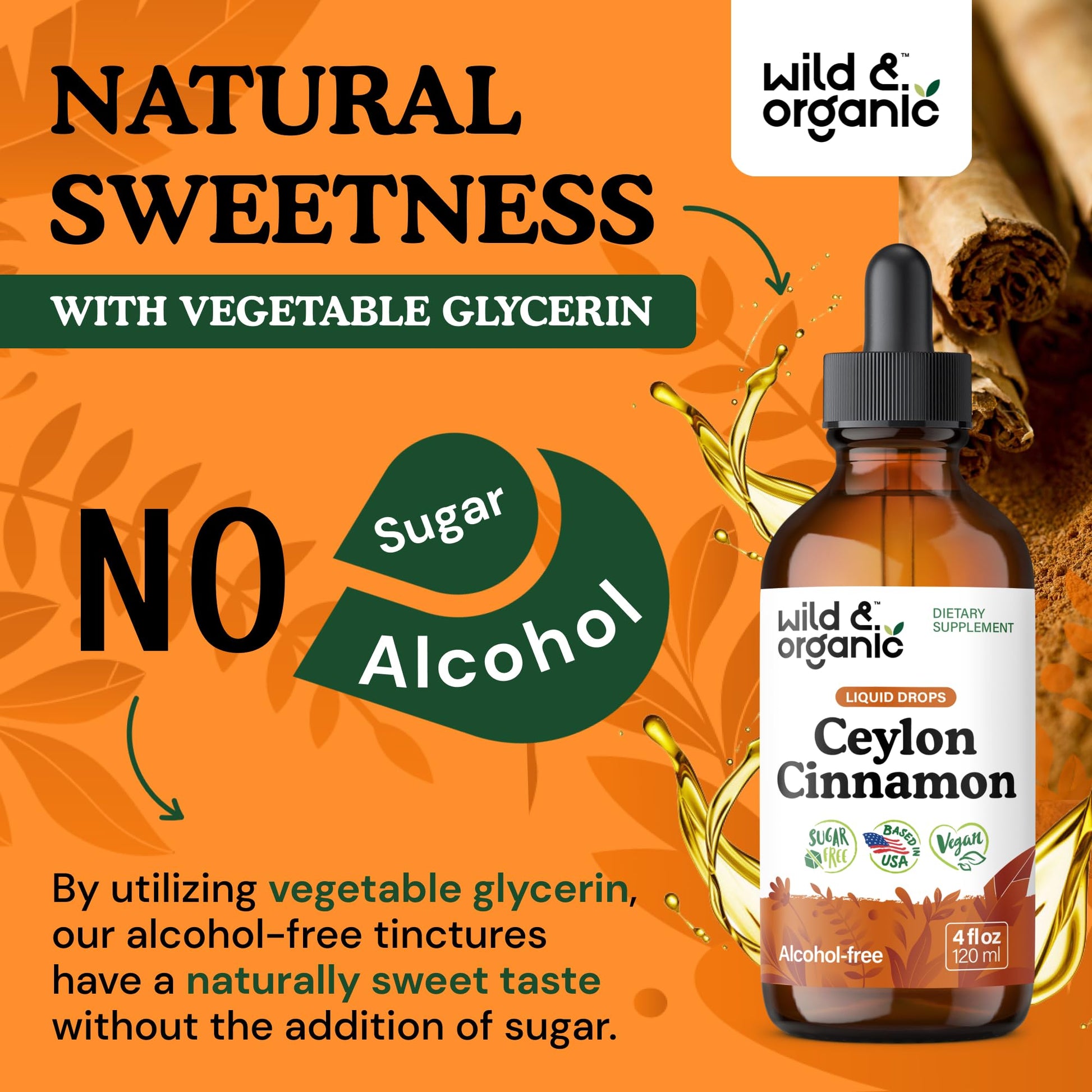 Vegan Ceylon cinnamon extract dropper bottle