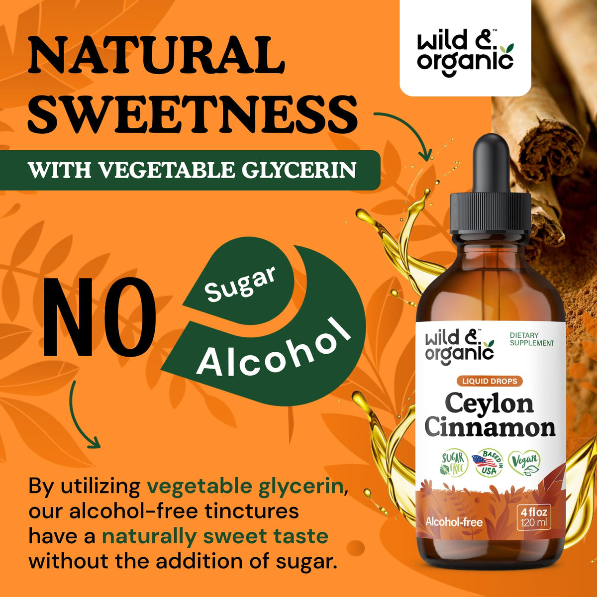 Vegan Ceylon cinnamon extract dropper bottle