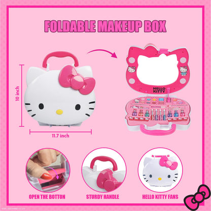 Sanrio character theme kids makeover vanity station with eyeshadows and blushes