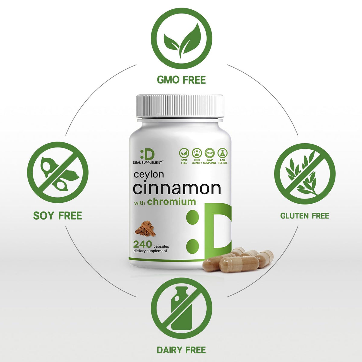 Top view of Deal Supplement Ceylon Cinnamon bottle lid
