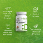 Deal Supplement Ceylon Cinnamon 240 count bottle next to serving size