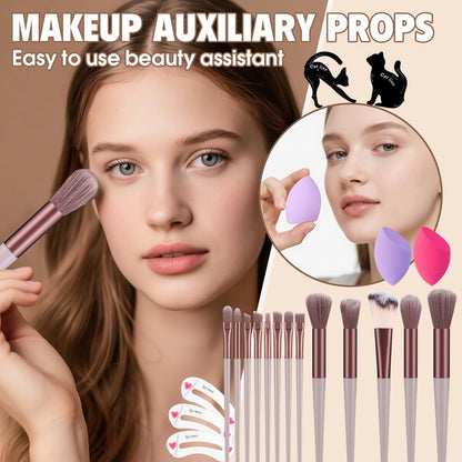 VESPRO buildable liquid foundation and face cosmetics layout for all skin tones.