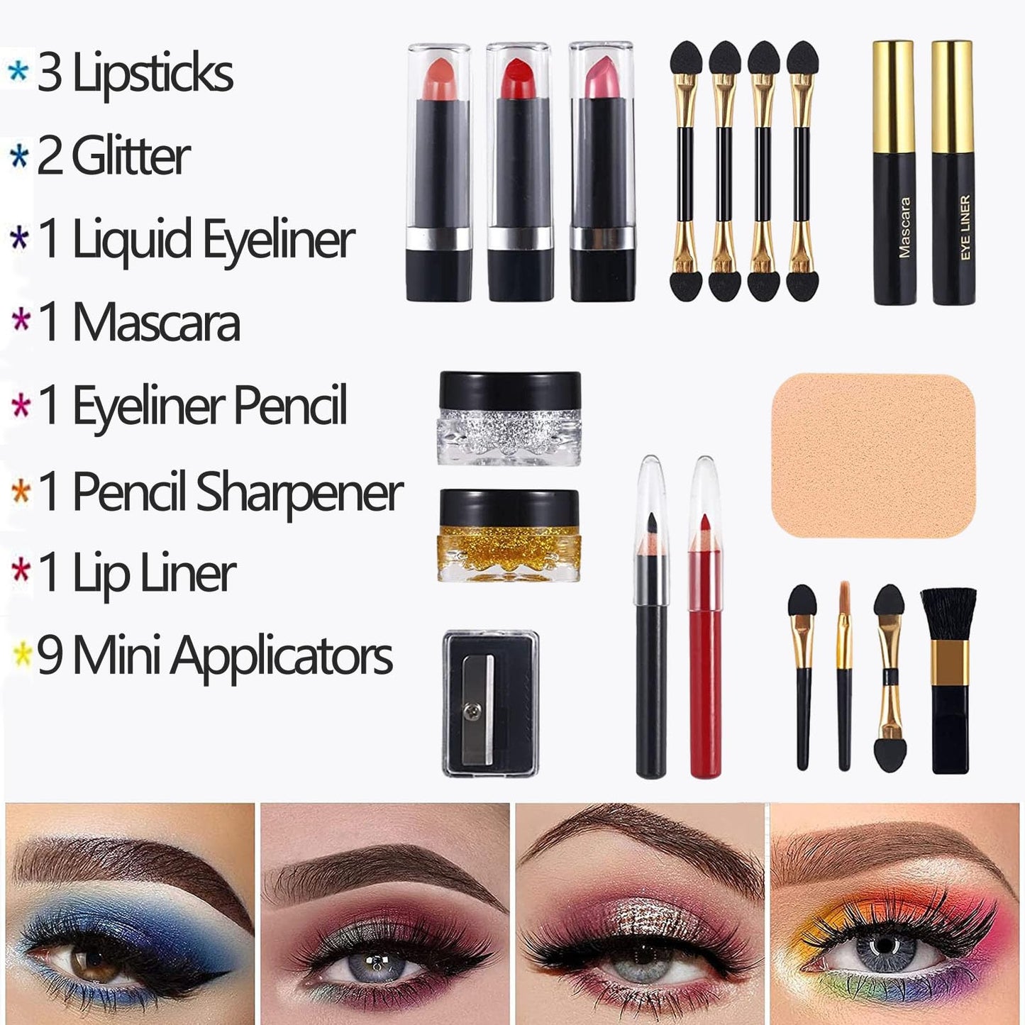 Miss Rose 331Y cosmetics box displaying blush and compact powder tiers.