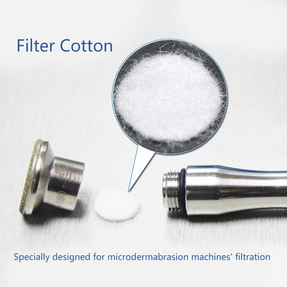 Ejoyous microdermabrasion replacement filters demonstrating texture and thickness of the cotton pads.
