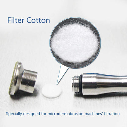 Ejoyous microdermabrasion replacement filters demonstrating texture and thickness of the cotton pads.