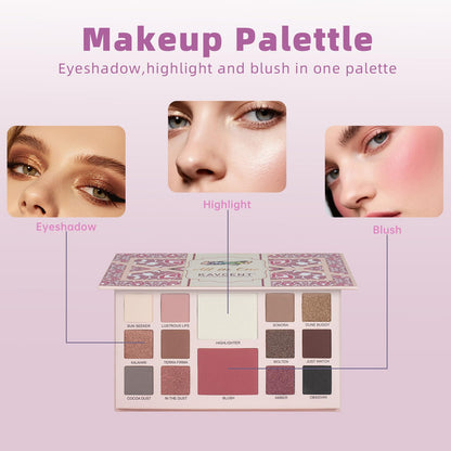 KAVCENT cosmetics starter kit with pink blending sponge and brushes