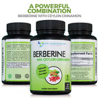 Premium Berberine 1200mg and Ceylon Cinnamon supplement packaging