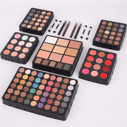 UNIFULL all in one cosmetics box closed view illustrating the durable portable silver case handle