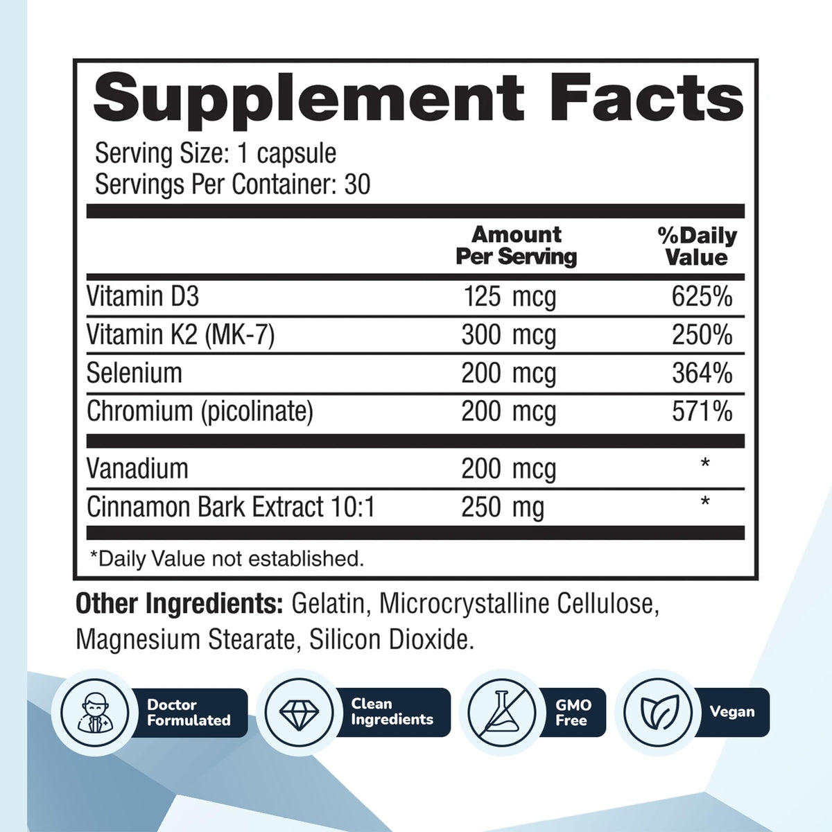 CinnaChroma 10 to 1 cinnamon extract supplement label details