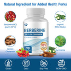 Side view of Wachray Berberine 180 capsule bottle
