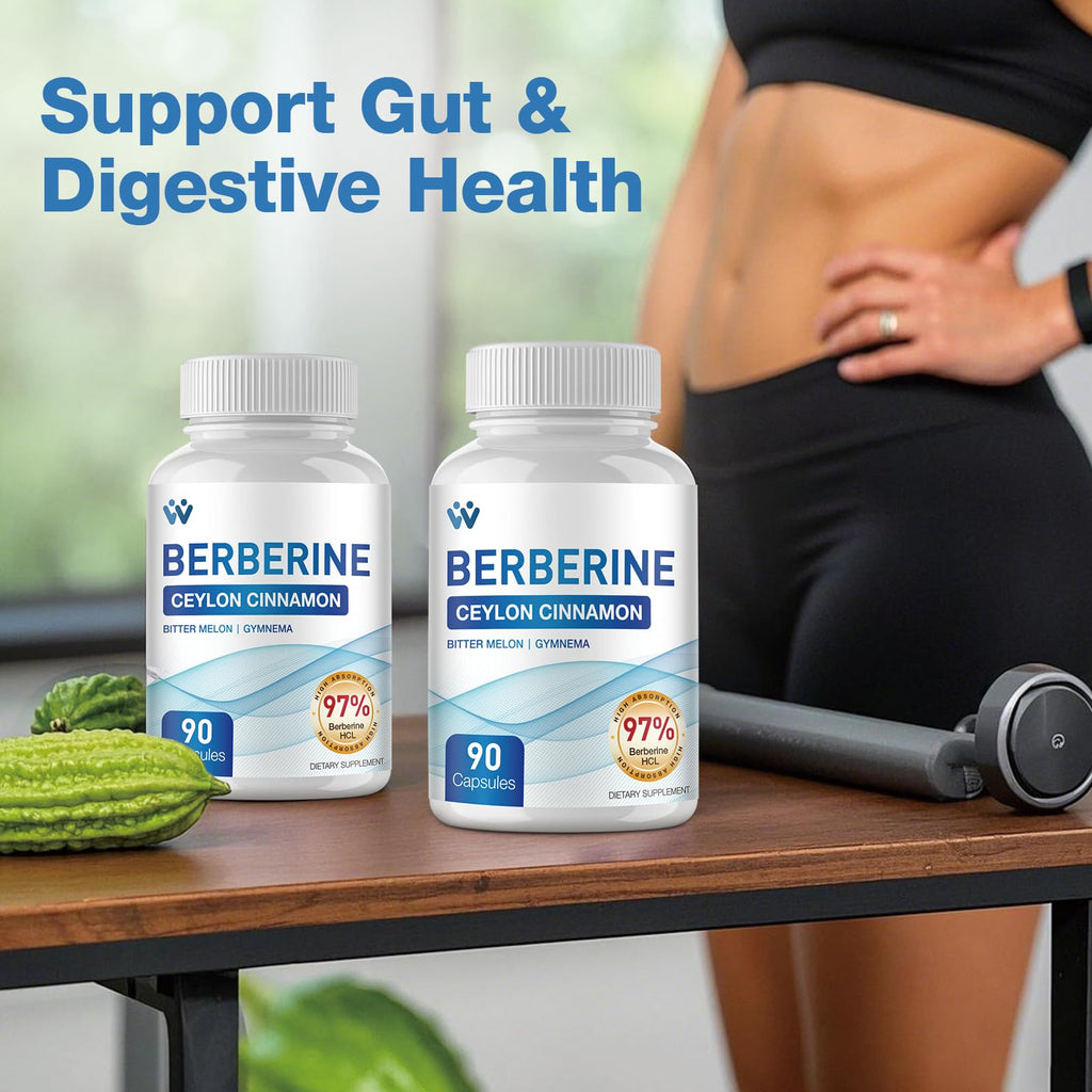 Supplement facts label on Wachray Berberine bottle