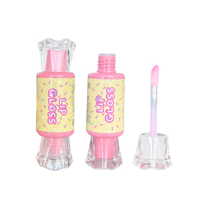 The complete 6-piece candy shop themed kids lip care collection packaged perfectly for birthday party favors and gifts.