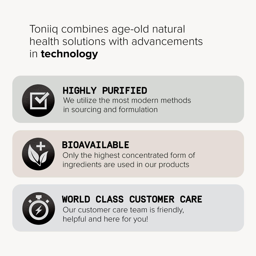 Group of Toniiq metabolic support supplement bottles