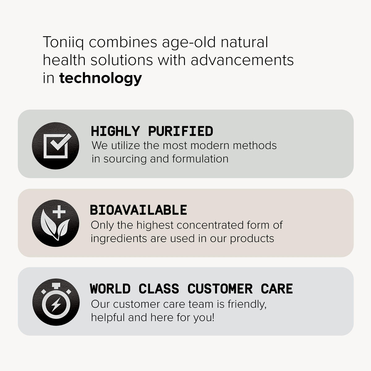 Group of Toniiq metabolic support supplement bottles
