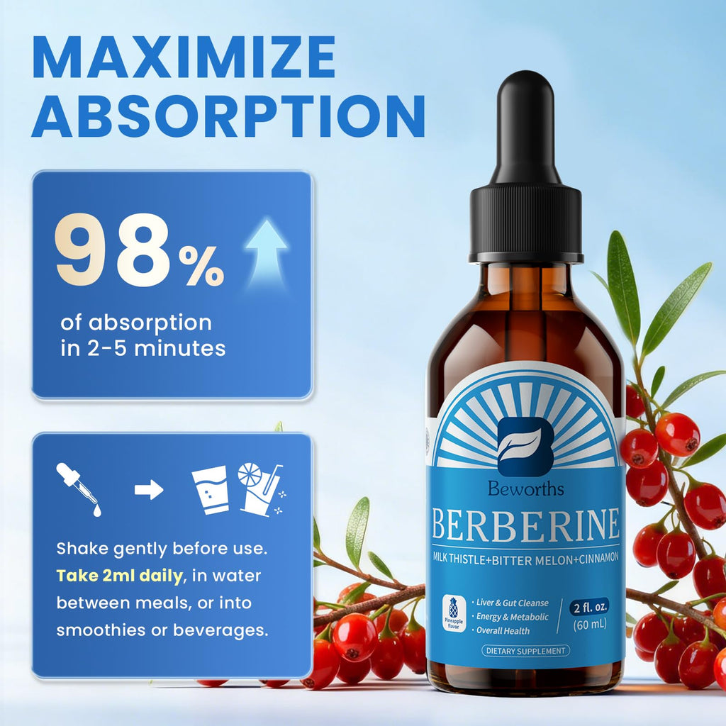 Dietary supplement facts for New Age Berberine drops