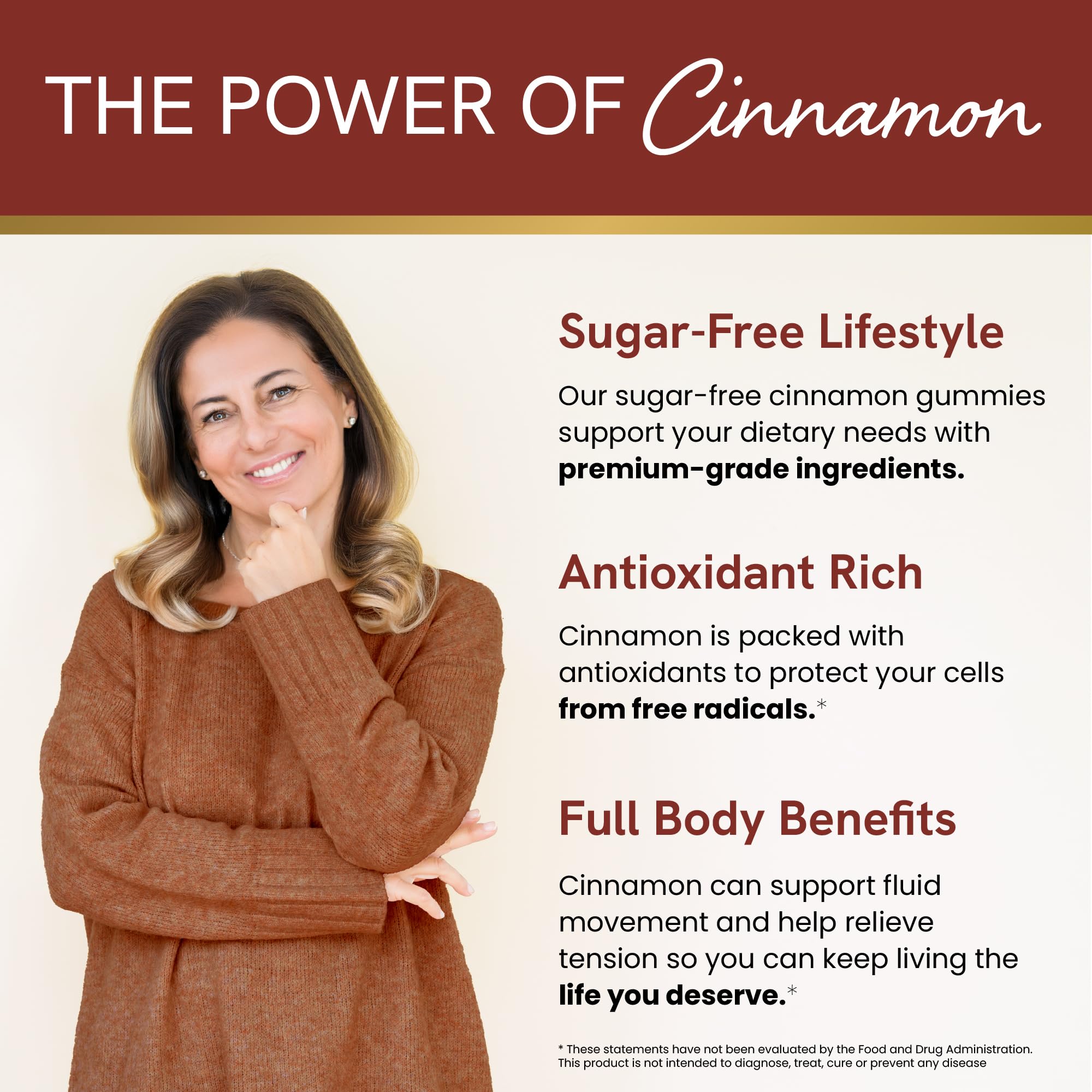 SMNutrition cinnamon gummies nutritional facts label and supplement details
