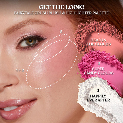 Too Faced Moon Crush Highlighter in Happily Ever After gold shifting powder close up.