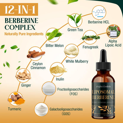 Liquid Berberine drops for high absorption metabolic support
