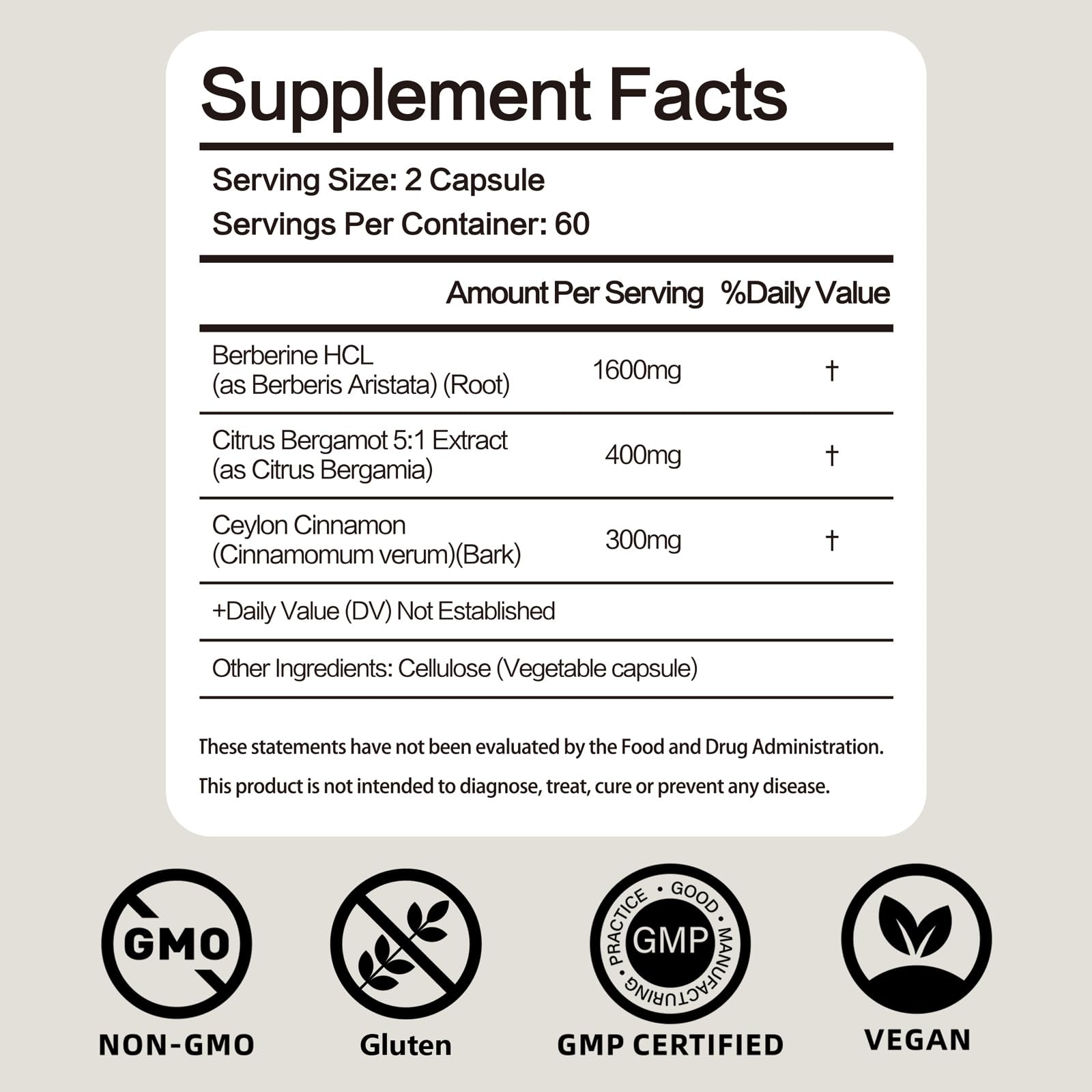 Close up of 120 vegan capsules bottle of metabolic support supplement