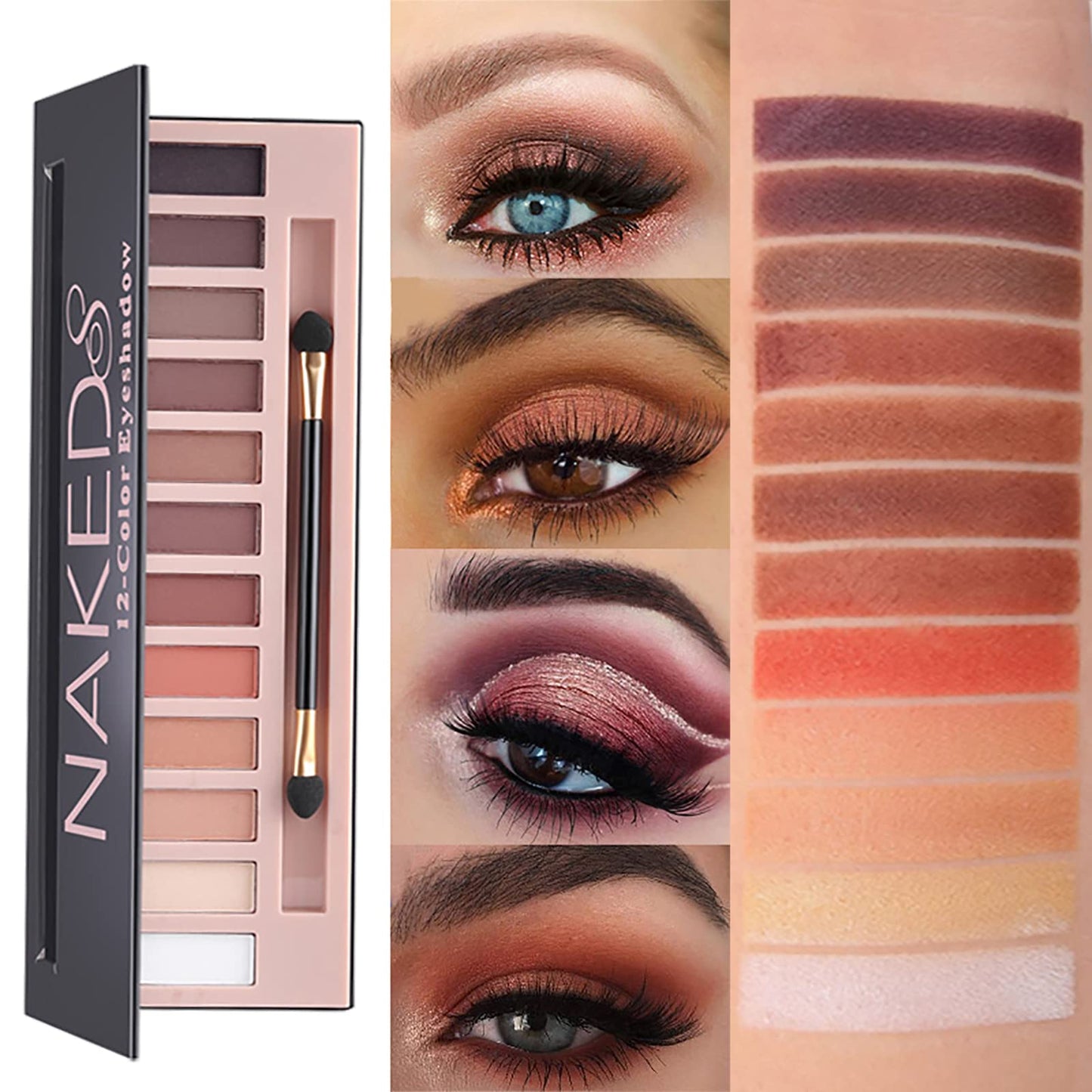 Complete Aolikoko imported makeup gift set arranged neatly to display all twelve cosmetics.