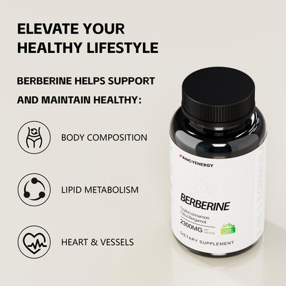 Side profile of Fancyenergy botanical formula bottle showing ingredients