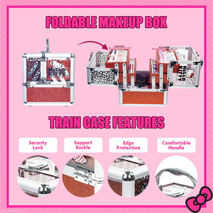 Townley Girl Hello Kitty multi color eye shimmer palette with applicator brush close up.