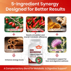 Supplement facts label on Vev Berberine bottle