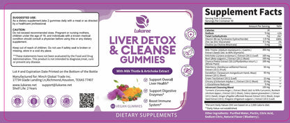 Lukaree authentic USA imported liver detox dietary supplement packaging for men and women.