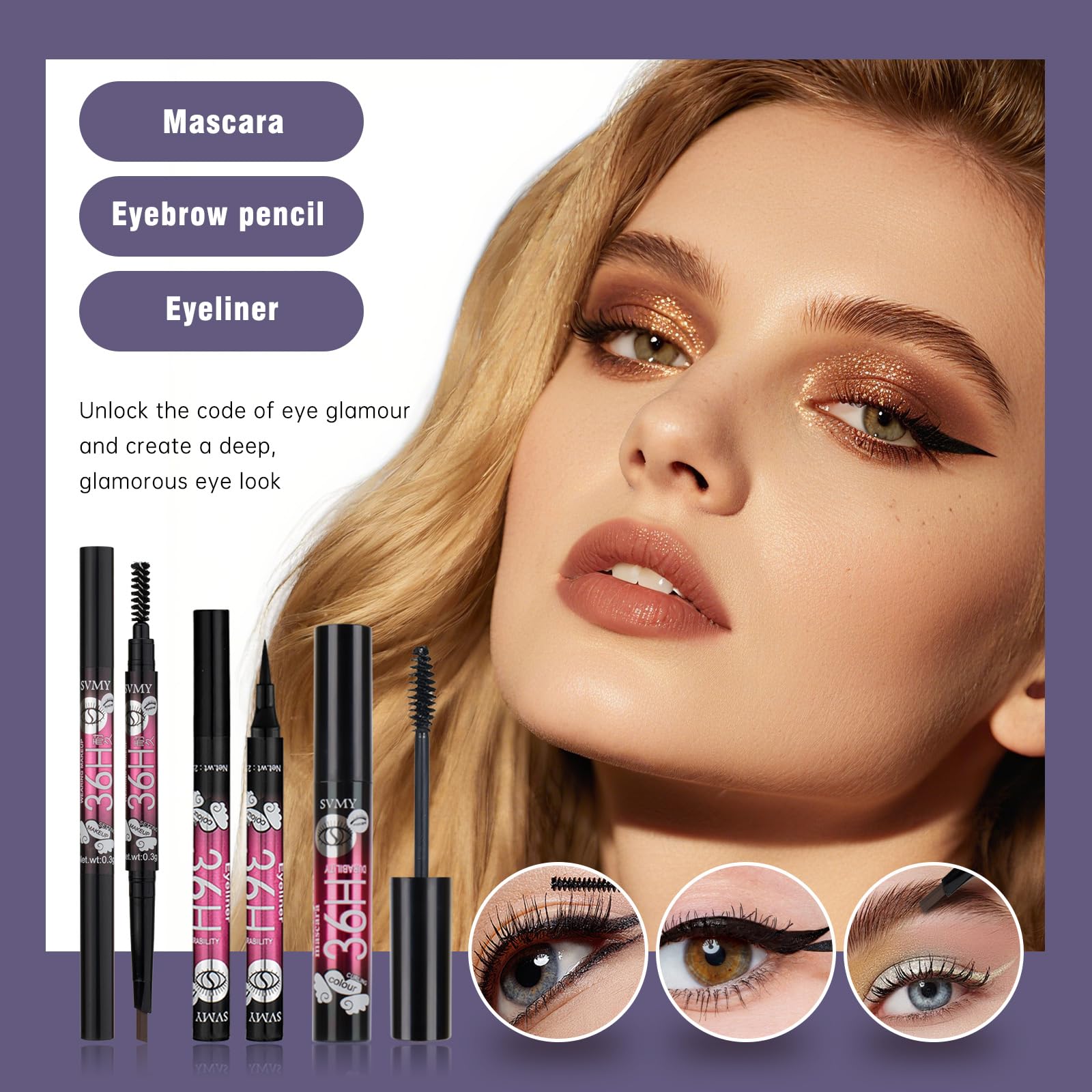 Full face starter cosmetics packaging layout for young adults and teenagers