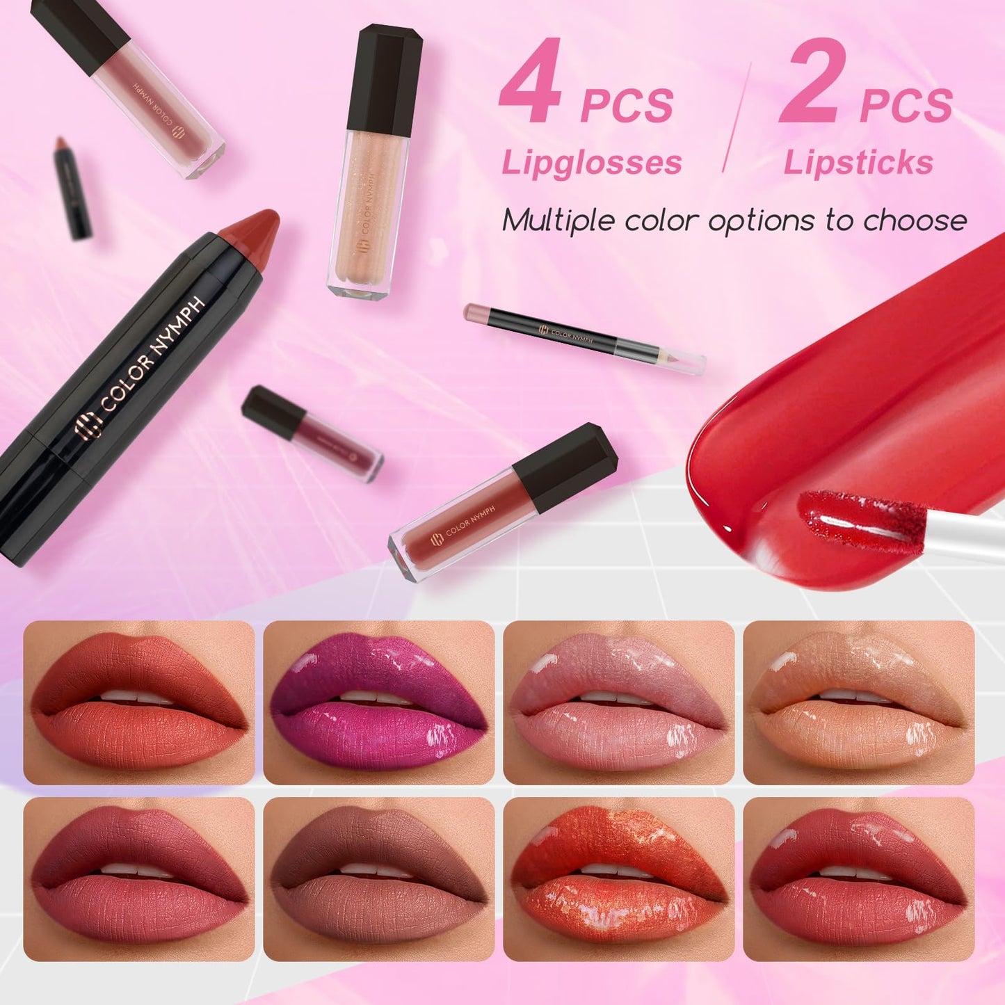 Color Nymph girls makeup kit with lipstick blush and application brushes