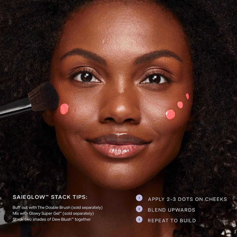 Saie hydrating liquid cheek flush swatches on skin