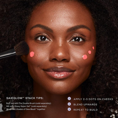 Saie hydrating liquid cheek flush swatches on skin
