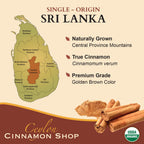 Top view of Ceylon Cinnamon Shop supplement bottle cap and packaging