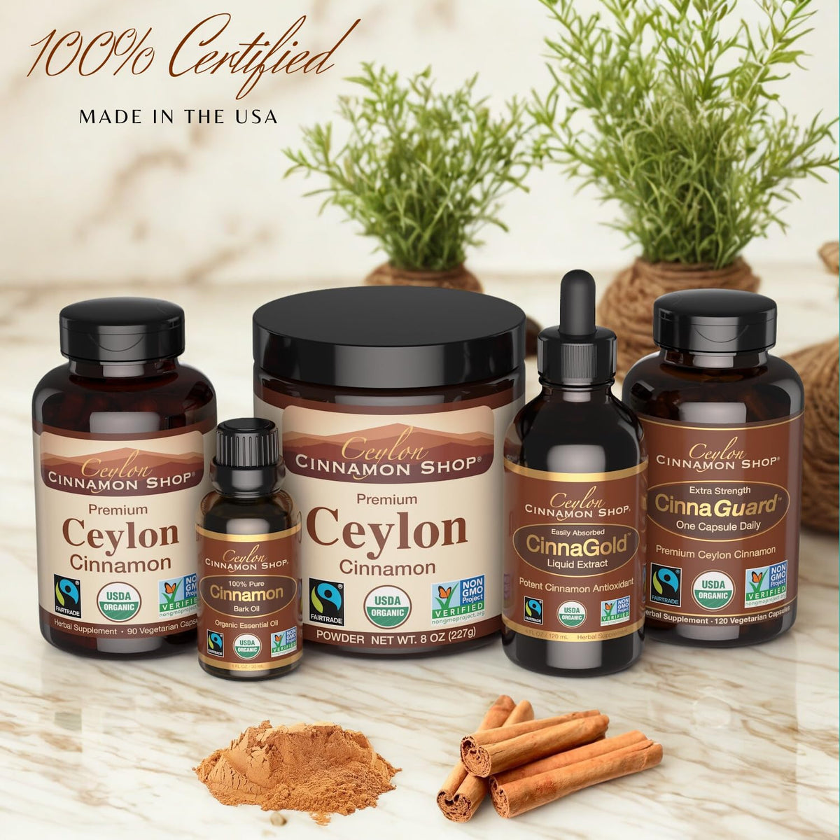 Close up of Ceylon Cinnamon Shop 500 milligram capsule text