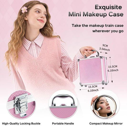Color Nymph all in one teen cosmetic set opened displaying twenty four colors eyeshadow palette and built in mirror