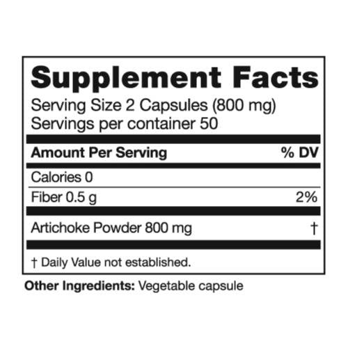 Side angle of Seagate Artichoke supplement bottle highlighting pure freeze dried ingredients.