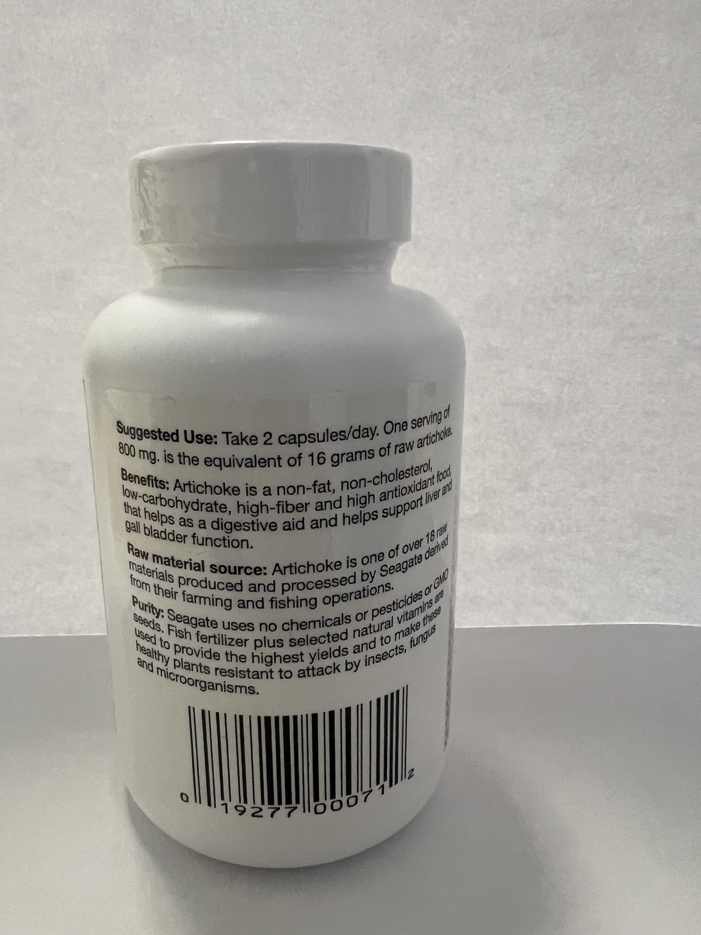 Close up view of the authentic Seagate Products herbal antioxidant capsule packaging.