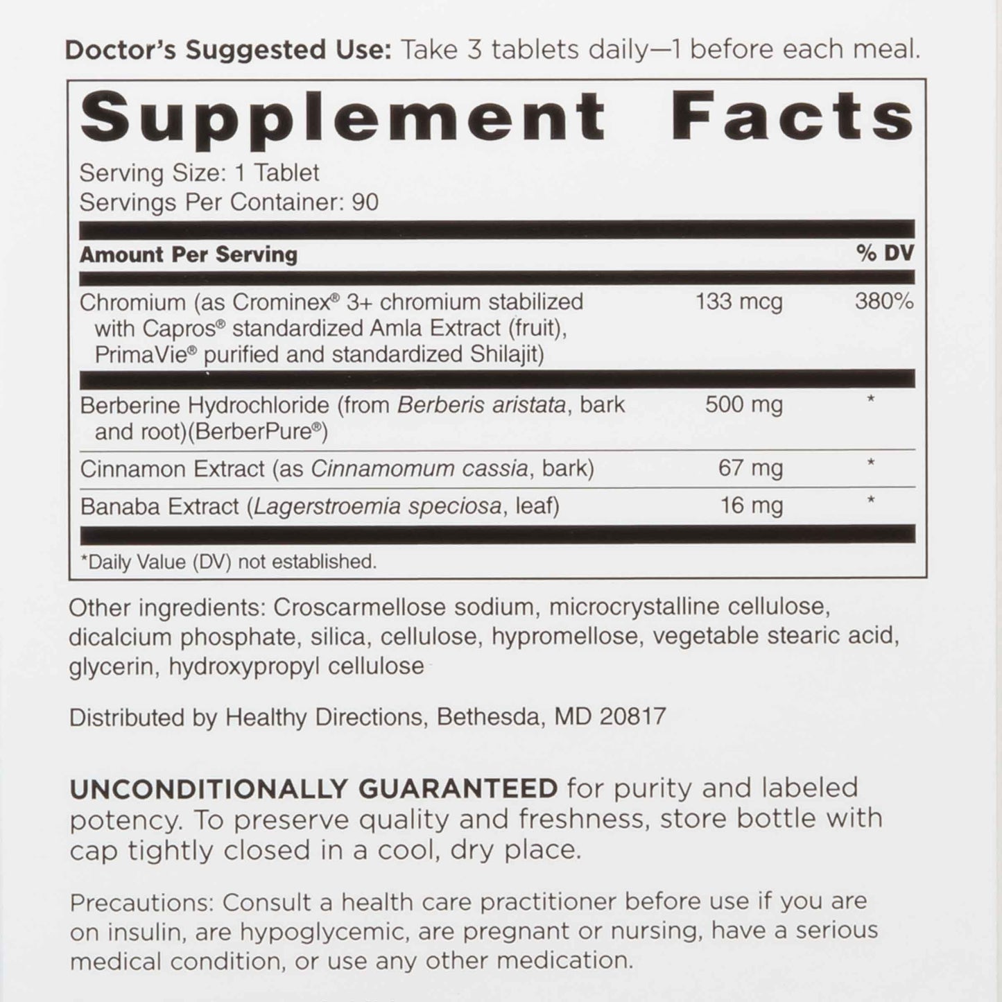 Side view of Doctors' Preferred GlucoGold supplement bottle