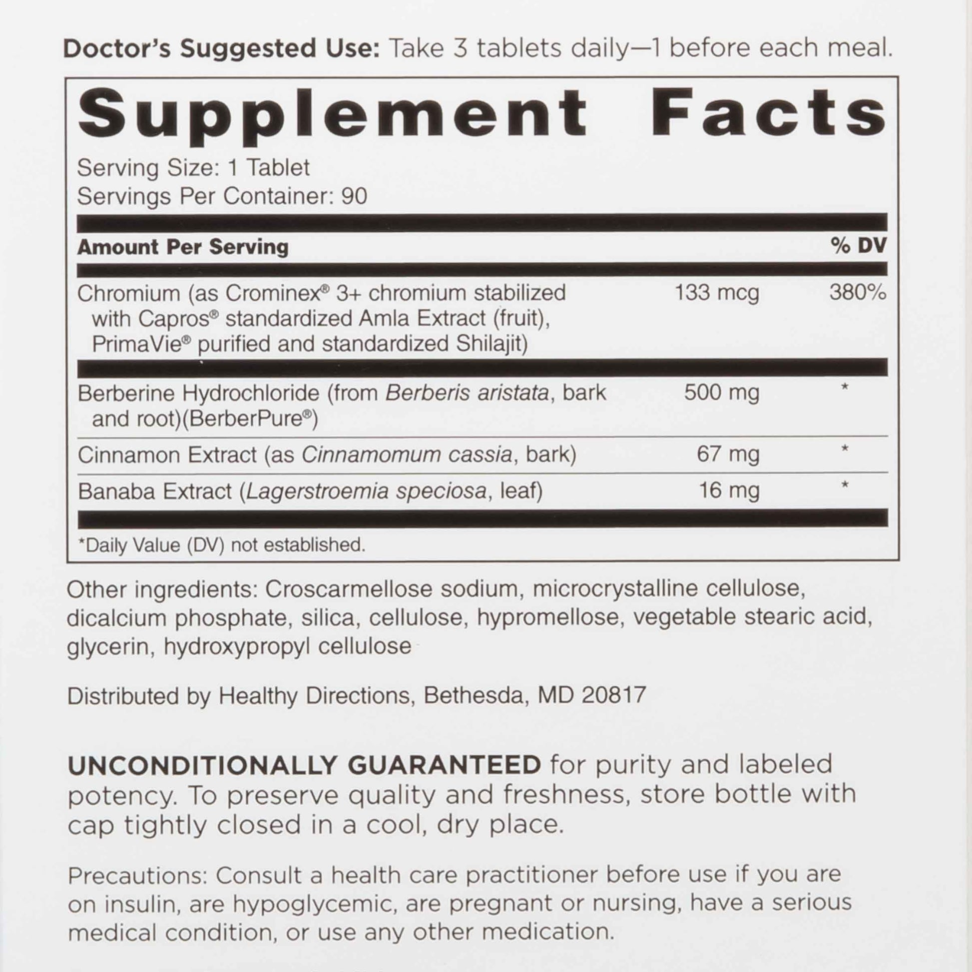 Side view of Doctors' Preferred GlucoGold supplement bottle
