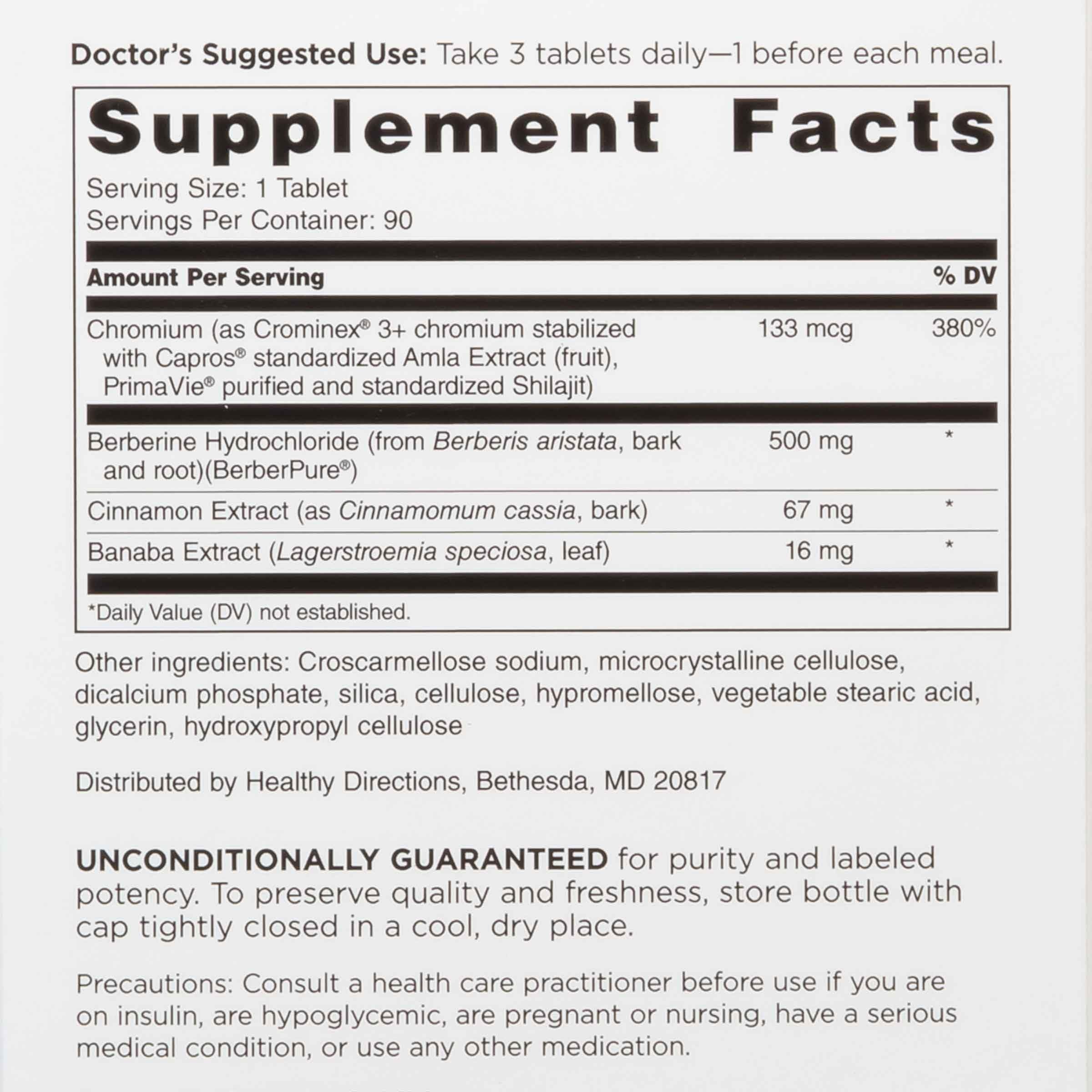Side view of Doctors' Preferred GlucoGold supplement bottle