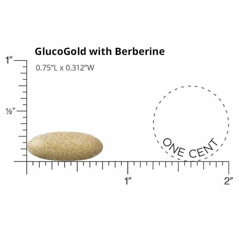 Back label of GlucoGold showing ingredient list