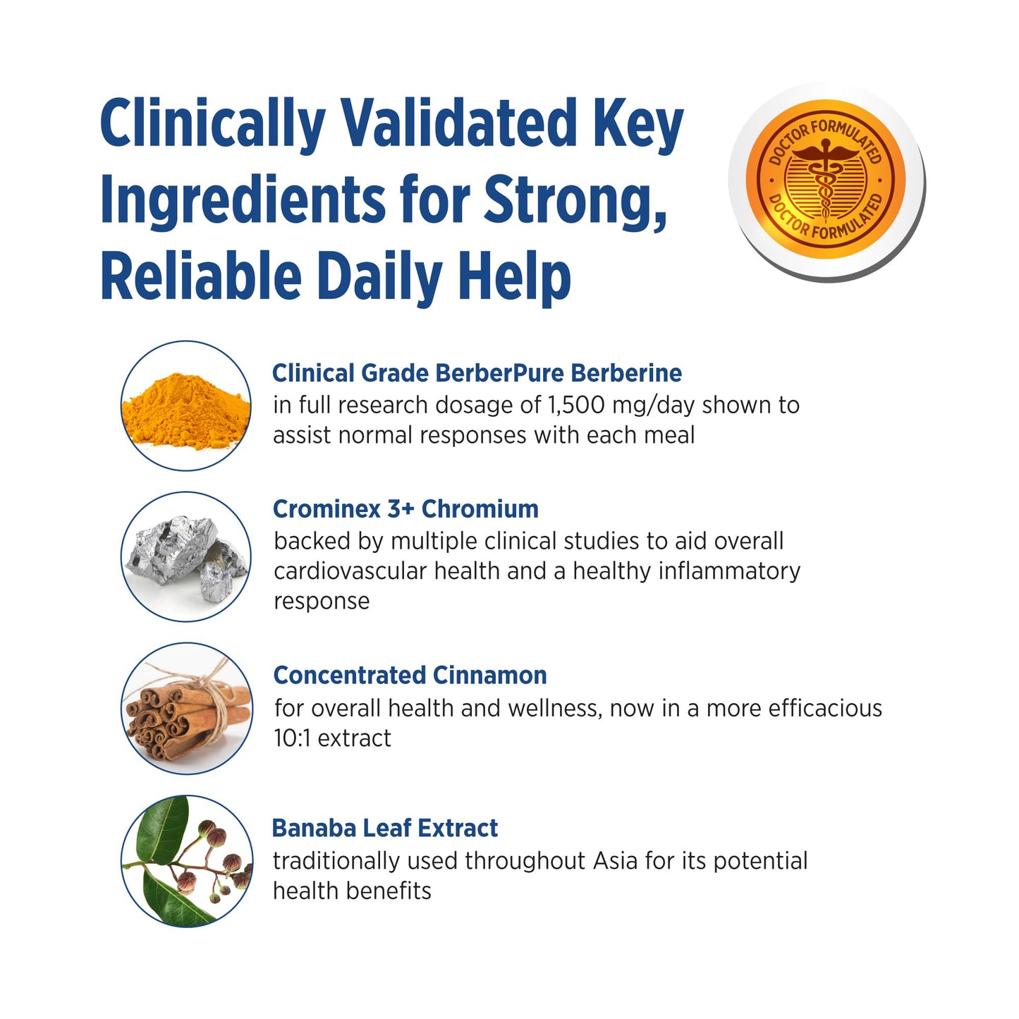 Close up of Berberine and Cinnamon supplement tablets