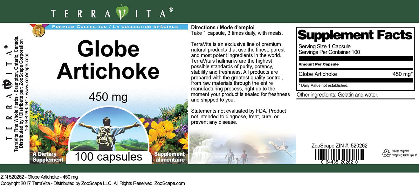 Three pack bundle of TerraVita Globe Artichoke filler free digestive health supplements.