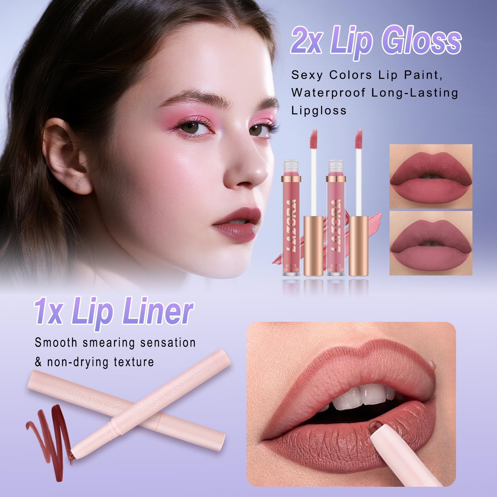 Venshun full face beginner cosmetic collection arranged neatly to show all nine product pieces.