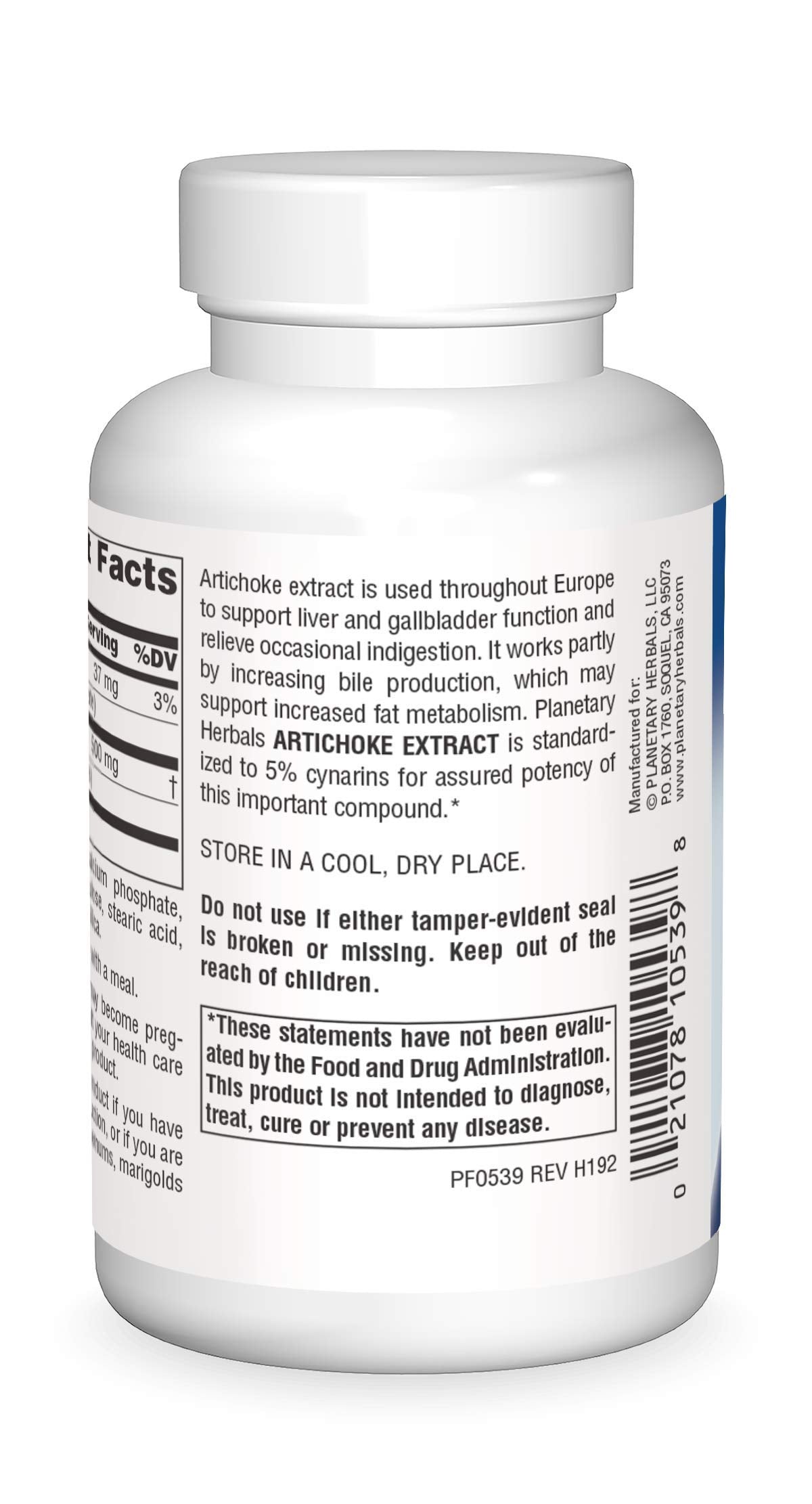 Authentic USA imported Planetary Herbals Artichoke Extract bottle showing 120 tablets packaging