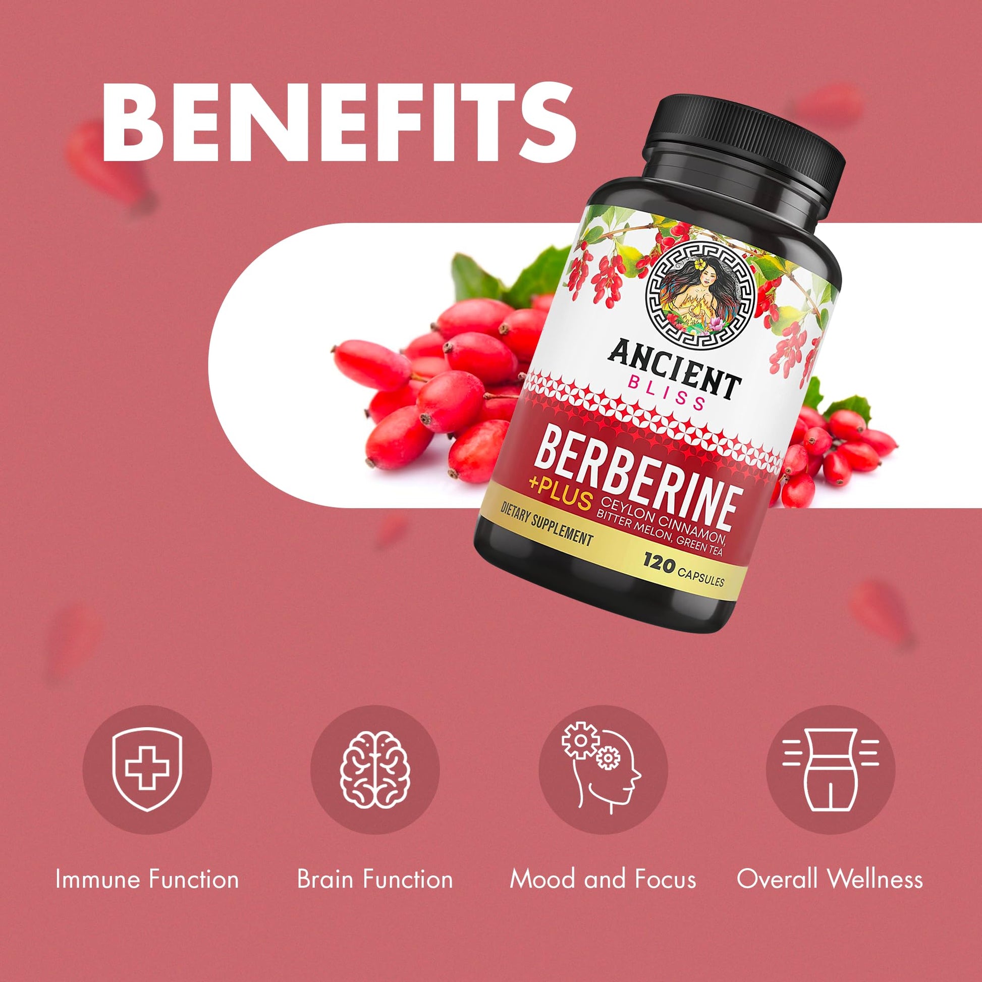 Ancient Bliss Berberine HCL 1200mg packaging details